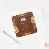Orange Brown Étiquettes Hawaiian Flowers Logo (Enveloppe)