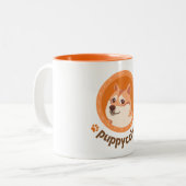 Orange Brown mignonne chiot illustration Mug (Devant gauche)