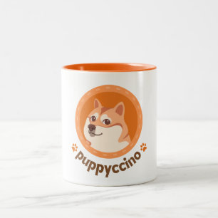 Orange Brown mignonne chiot illustration Mug