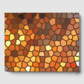 Orange Brown Mosaic Anniversaire de fête Livre d'o (Verso)