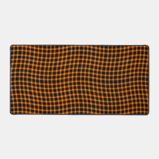 Orange Brown Plaid Checker Seamless Pattern