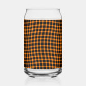 Orange Brown Plaid Checker Seamless Pattern Blikvorm Glas (Links)