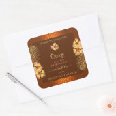 Orange Brown Produit Étiquette Fleurs Hawaiiennes  (Enveloppe)