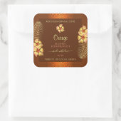 Orange Brown Produit Étiquette Fleurs Hawaiiennes  (Sac)