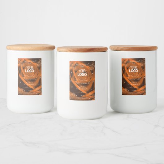 Orange Brown Rose Palm Feuille Produit Étiquettes  (Bouteilles)