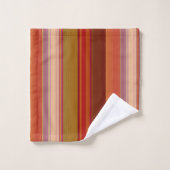 Orange Brown rust and Pink Stripes (Gant de toilette)