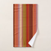 Orange Brown rust and Pink Stripes Bad Handdoek (Handdoek)