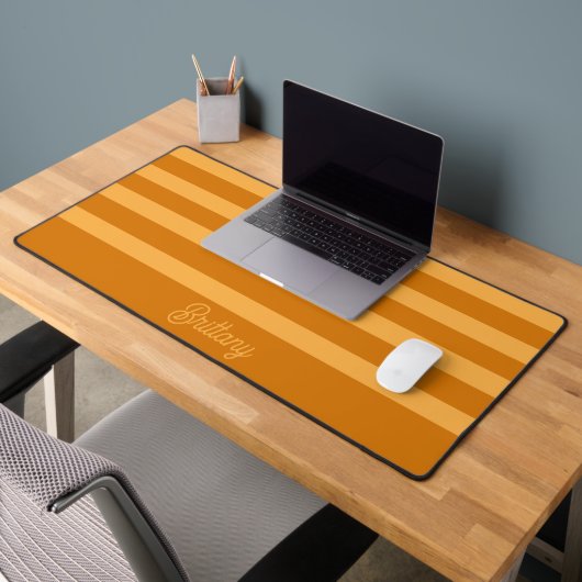 Orange Brûlé & Pastel Orange Stripes Nom du Motif (Bureau 2)