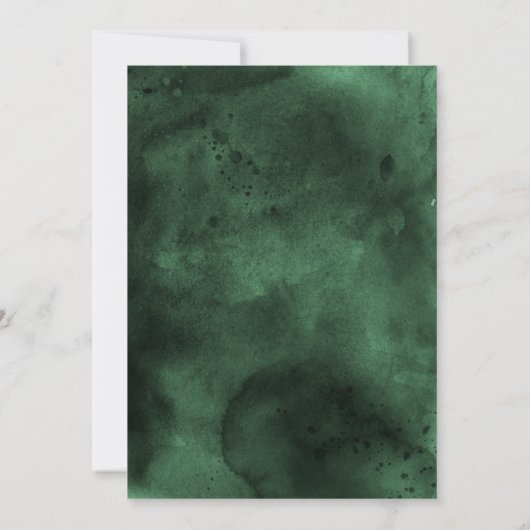 Orange brûlée et Faire-part de mariage vert émerau (Dos)