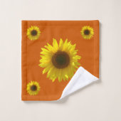 Orange brûlée - Tournesol (Gant de toilette)