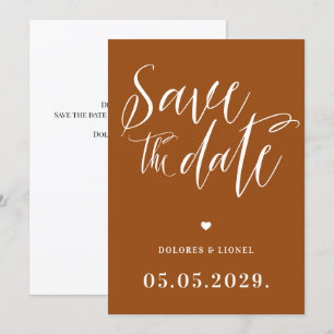 Orange Burnt Rose Enregistrer la date Invitation