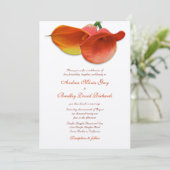 Orange Calla Lily Faire-part de mariage (Debout devant)