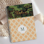 Orange Camouflage Damask Monogramme tendance<br><div class="desc">A fun Orange Camouflage Damask Print décore cette couverture de planificateur et il peut être personnalisé avec votre initiale et votre nom. Revenir. Découvrez notre gamme complète de produits dans notre boutique Zazzle.</div>