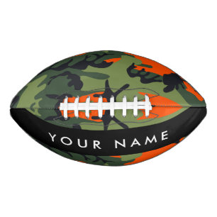 Orange Camouflage Pattern, Your name, Personalize American Football