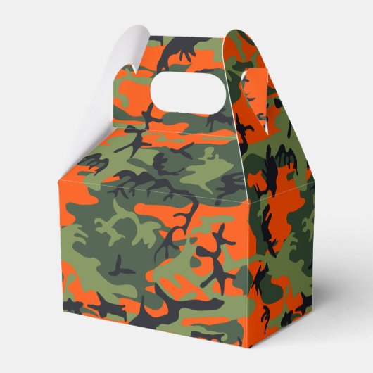 Orange Camouflage Pattern, Your name, Personalize Bedankdoosjes (Achterkant)