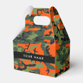 Orange Camouflage Pattern, Your name, Personalize Bedankdoosjes (Voorkant Zijde)