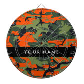 Orange Camouflage Pattern, Your name, Personalize Dartbord (Voorkant)