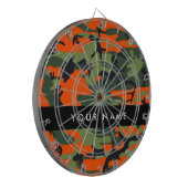 Orange Camouflage Pattern, Your name, Personalize Dartbord (Voorkant Links)