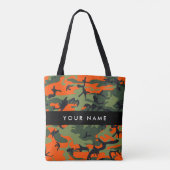 Orange Camouflage Pattern, Your name, Personalize Draagtas (Achterkant)