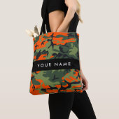 Orange Camouflage Pattern, Your name, Personalize Draagtas (Dichtbij)