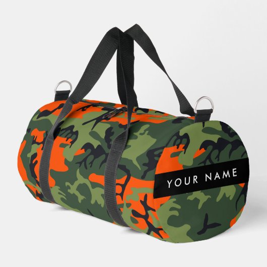 Orange Camouflage Pattern, Your name, Personalize Plunjezak (Linkerhoek)