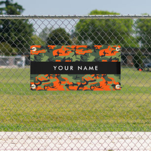 Orange Camouflage Pattern, Your name, Personalize Spandoek