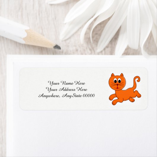 Orange Cat Address Labels (Insitu)