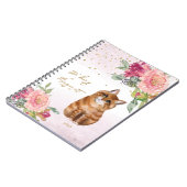 Orange Cat Illustration Fleurs Fille Journal quoti (Côté gauche)