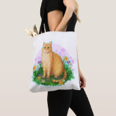 Orange Cat in the Flower Patch Tote Bag (De près)