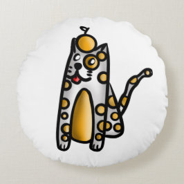 Orange Cat Rond Kussen