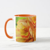 Orange Cattleya Orchid Fleurs Floral Art Mug Cup (Gauche)