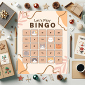 Orange Chat Noël Bingo Puzzle