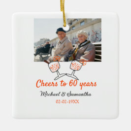 Orange cheers to 60 years anniversary wedding  keramisch ornament