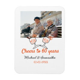 Orange cheers to 60 years anniversary wedding  magneet