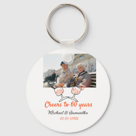 Orange cheers to 60 years anniversary wedding  sleutelhanger