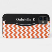 Orange Chevron Black Frame iPhone 5 coque (Dos (Horizontal))