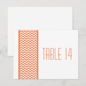 Orange Chevron Bordure Numéro de table Carte posta (Devant / Derrière)