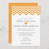 Orange Chevron Faire-part de mariage (Devant / Derrière)