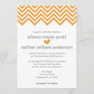 Orange Chevron Faire-part de mariage
