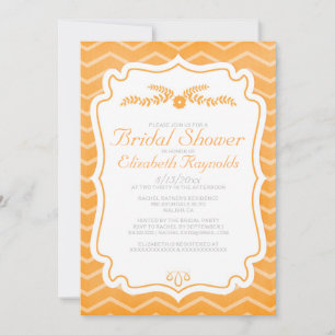 Orange Chevron Stripes Invitations de douche nupti