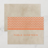 Orange Chic Chevron Numéro de table Carte postale (Devant / Derrière)