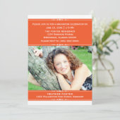 Orange Chic Photo Invitation (Debout devant)
