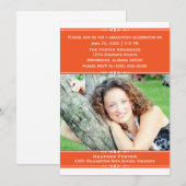 Orange Chic Photo Invitation (Devant / Derrière)