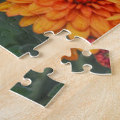Orange Chrysanthemum Flower Garden Art Puzzle (Côté)