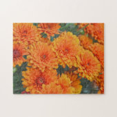 Orange Chrysanthemum Flower Garden Art Puzzle (Horizontal)