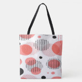 Orange Circles with Black Polka Dots pattern Draagtas (Voorkant)