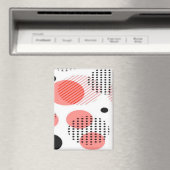 Orange Circles with Black Polka Dots pattern Magneet (Insitu (Vaatwasser))