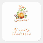 Orange citrouille Thanksgiving voeux Sticker (Devant)