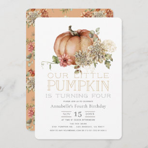 Orange Citrouille & White Dahlia Invitation Annive