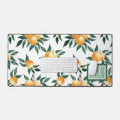 Orange Citrus Aquarelle Monogramme Nom (Clavier et souris)
